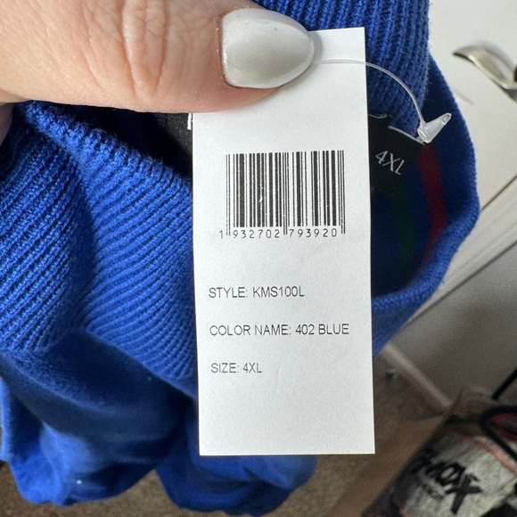 PAUL FREDRICK NWT mens blue supima cotton sweater 4xl - Picture 6 of 8